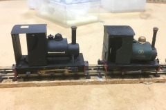 Saltford Models Audley (left) from Julien Webb's collection and Will King's Churchwater loco