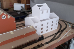 The latest architectural addition to Ben's layout is this tower brewery. Image © Ben Powell