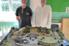 Peter Ashby's old layout, shown here with Peter (left) and friend Tim Gregson. Image © Peter Ashby