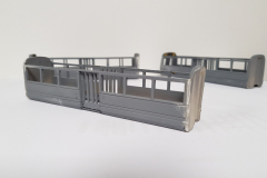 Charlie's Railcar 1.jpeg & Charlie's Railcar 2.jpeg - Charlie Forbes' freelance 3-part railcar set using Hornby Pacer bodies with new home-cast resin ends and other parts. Image © Charlie Forbes