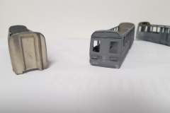 Charlie's Railcar 1.jpeg & Charlie's Railcar 2.jpeg - Charlie Forbes' freelance 3-part railcar set using Hornby Pacer bodies with new home-cast resin ends and other parts. Image © Charlie Forbes