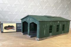 Mac Strong's new engine shed made by modifying an Auhagen kit  with Slaters corrugated iron sheets. Image © Mac Strong