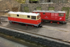 Modern image on Glastraeth shed (2) - Angela Baker’s Roco Rh2095-4 n front of David Churchill's Ferro Train Rh2095-002-8.