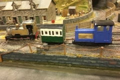 Bob Taylor's A1 Models Baguley diesel and  Colin Ashby 4-wheel coach with Will King's Bagnall.